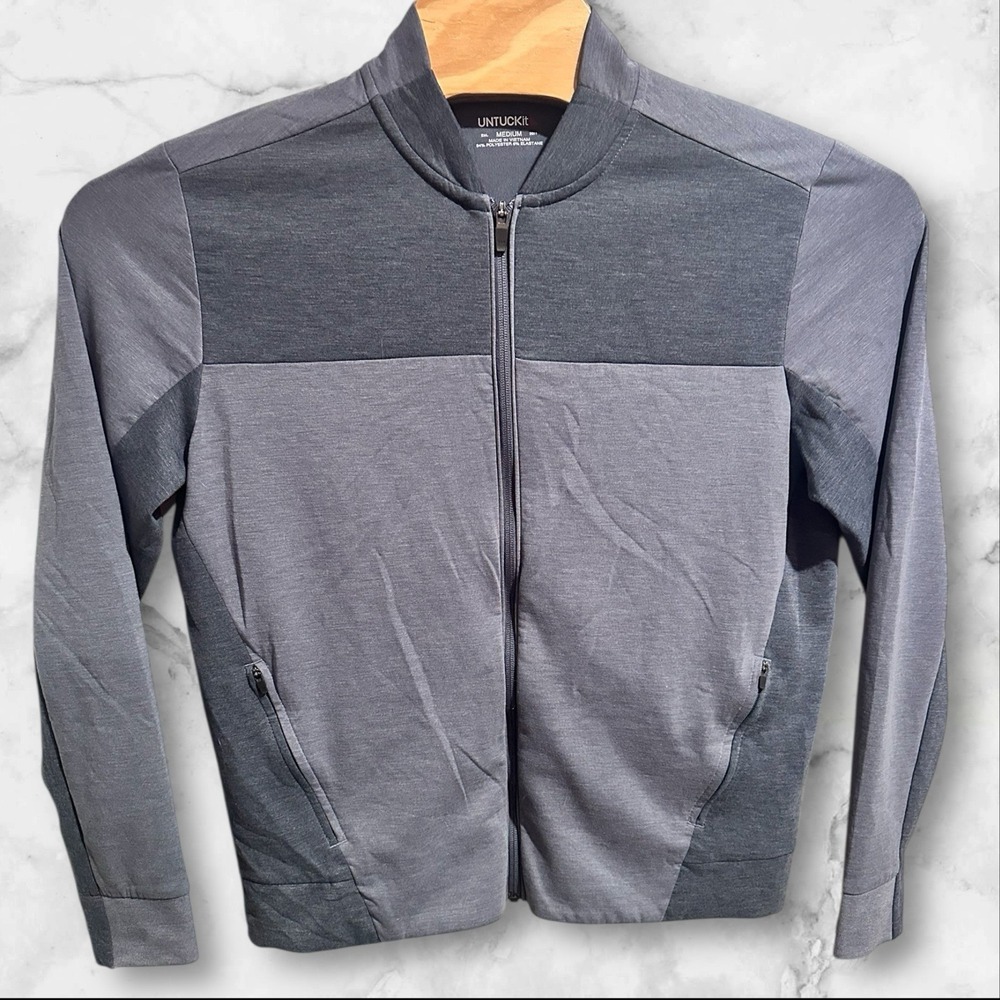 UNTUCKIT Mens Medium Full Zip Lightweight Jacket Coat‎ Travel